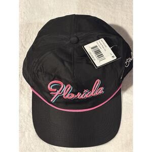 Bad Birdie Florida Rope Hat Golf Cap Embroidered Black Pink Blue Snap Back